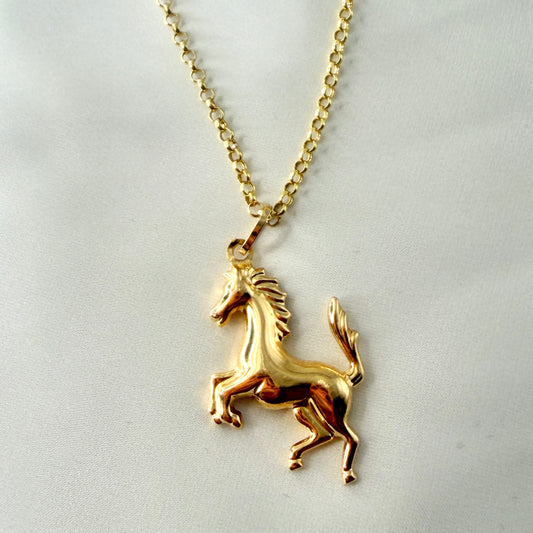 Yellow Gold Horse Necklace NL201