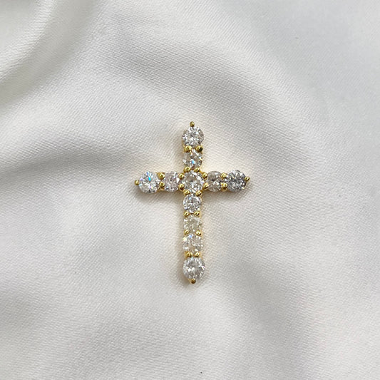 Cross Diamond Yellow Gold Pendant PD044