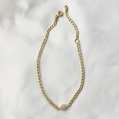 Solo Diamond Curb Chain Bracelet BR107