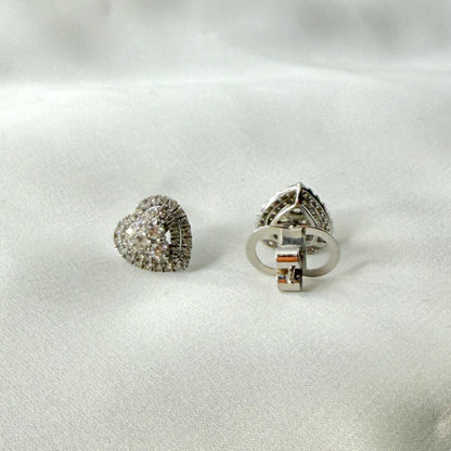 Heart Halo Diamond Earrings DE048