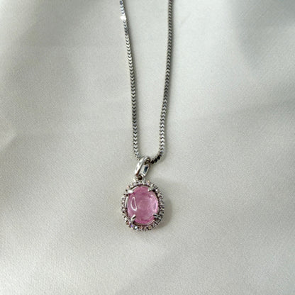 Pink Tourmaline Cabuchon Necklace NL224