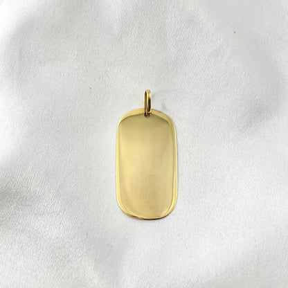 Dog Tag Yellow Gold Pendant PD38