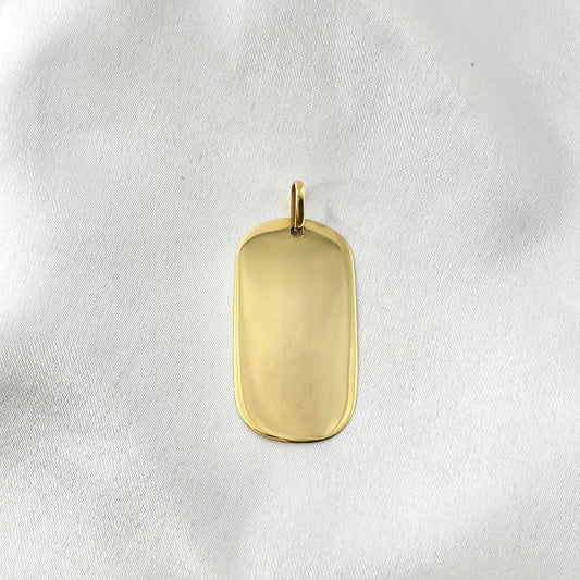 Dog Tag Yellow Gold Pendant PD38