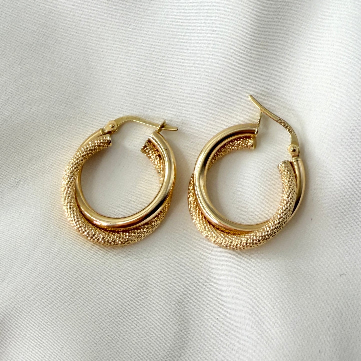 Double Matte/Glossy Hoop Earrings ER011