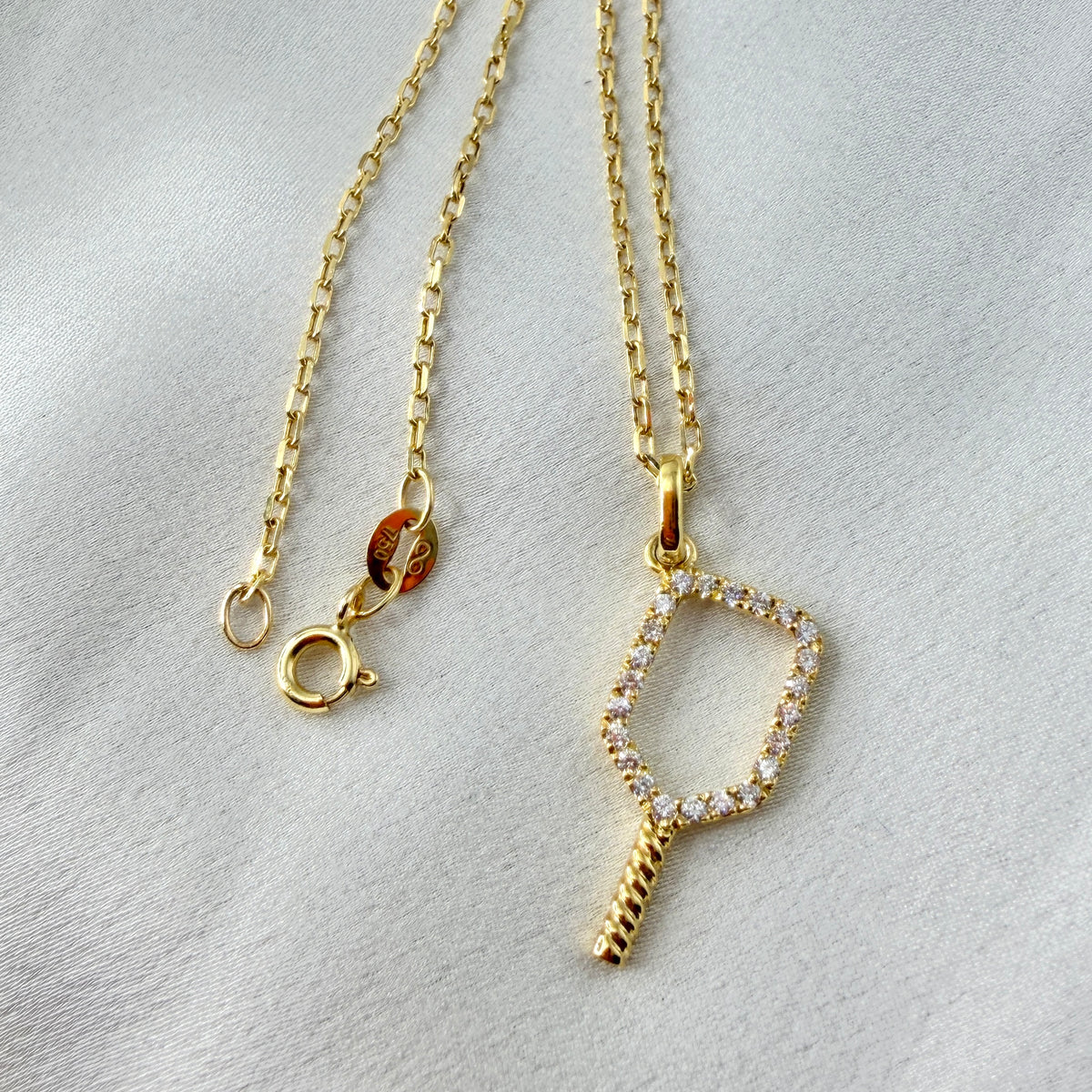 Studded Diamond Paddle Necklace NL229