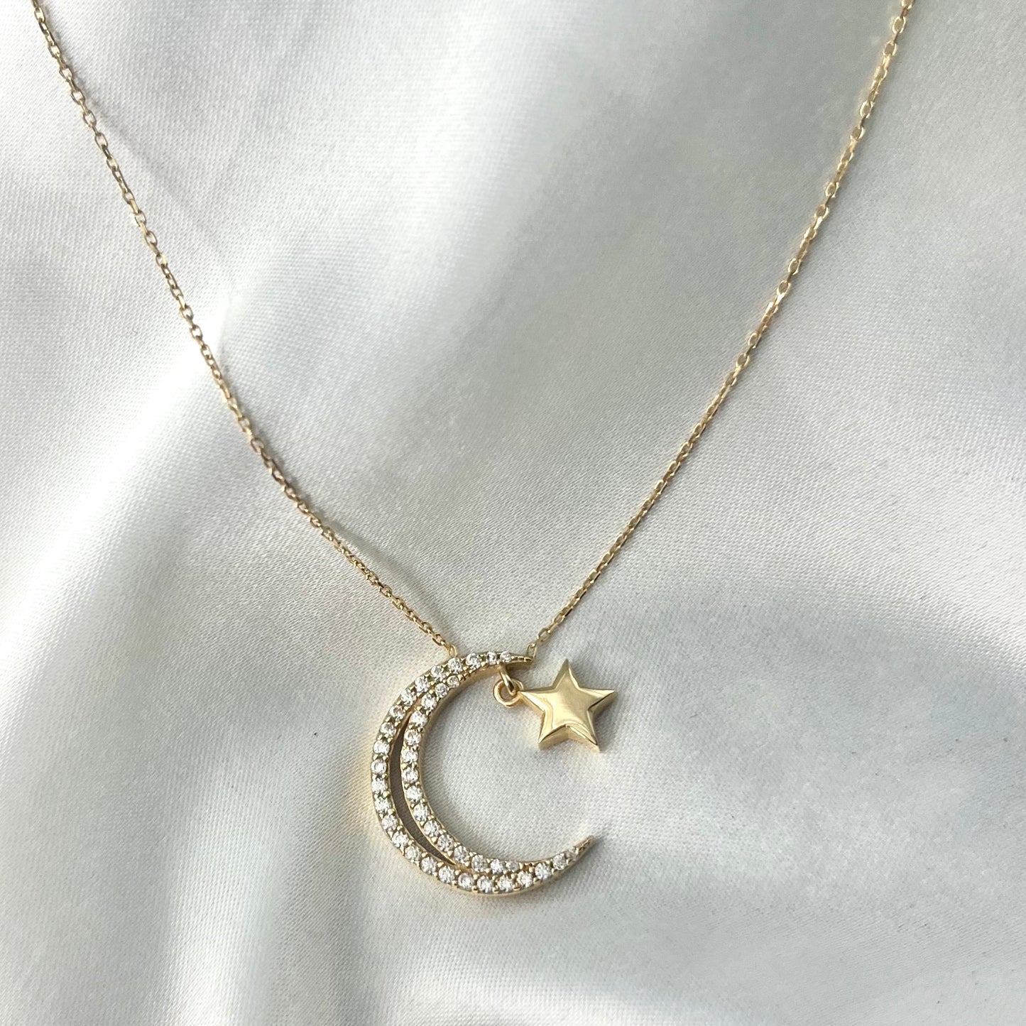 Crescent Moon & Star Necklace NL118