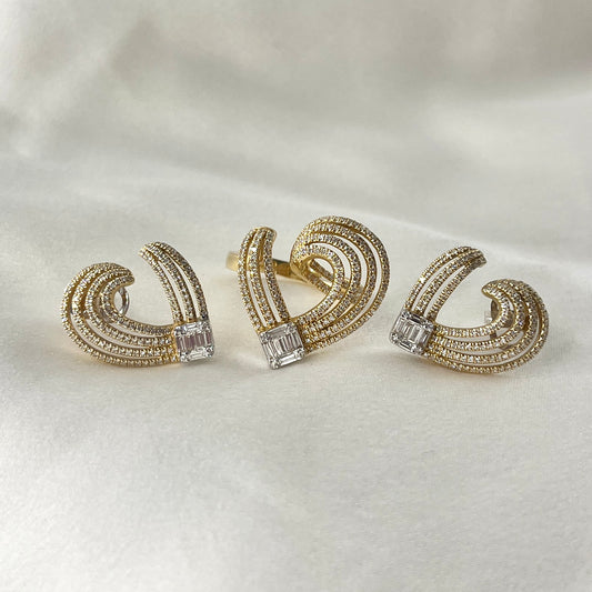 Heart Shaped Baguette Diamond Set ST065