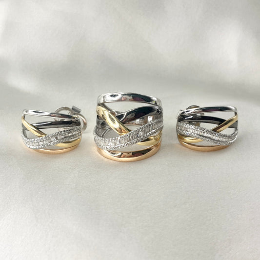 Crossover Tricolor Diamond Set ST066