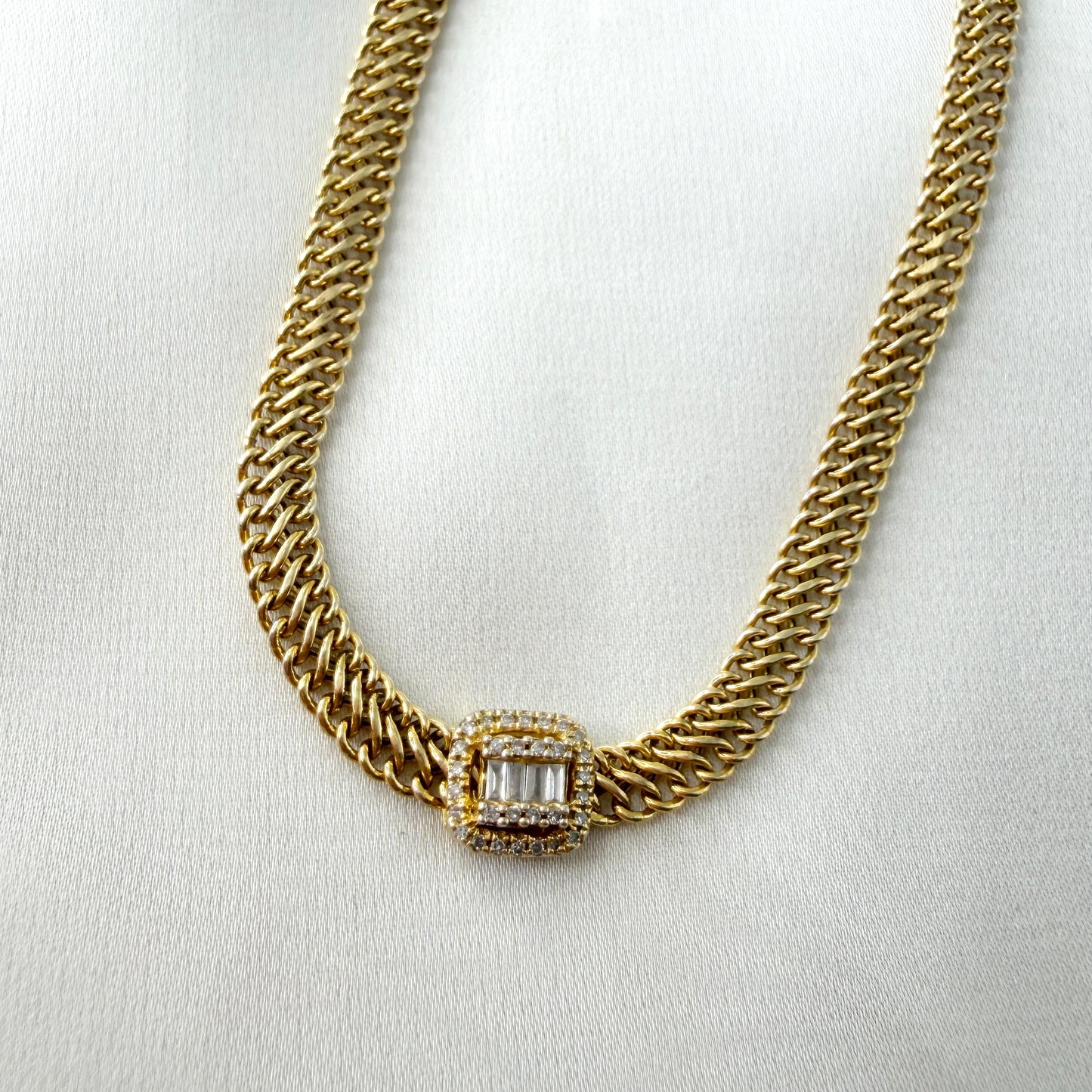 Baguette Diamond Curb Link Bracelet BR124