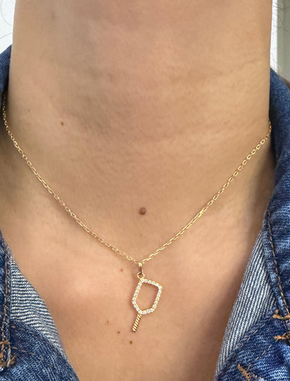 Studded Diamond Paddle Necklace NL229