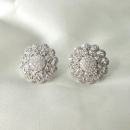 Oversized Cluster Diamond Earrings DE036
