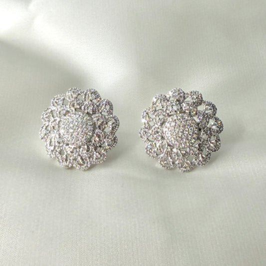 Oversized Cluster Diamond Earrings DE036