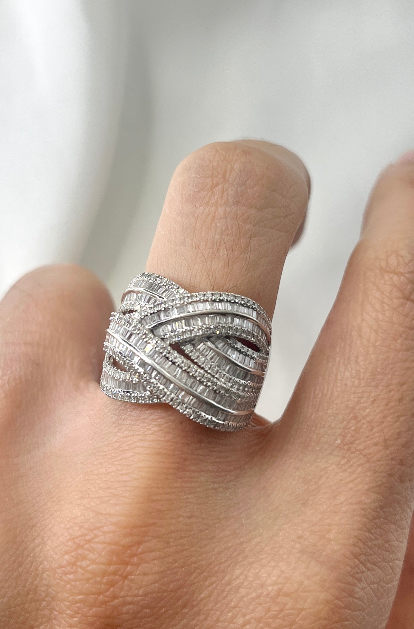 Intertwined Baguette Statement Ring RG016