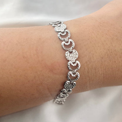 Heart White Gold Bracelet BR071