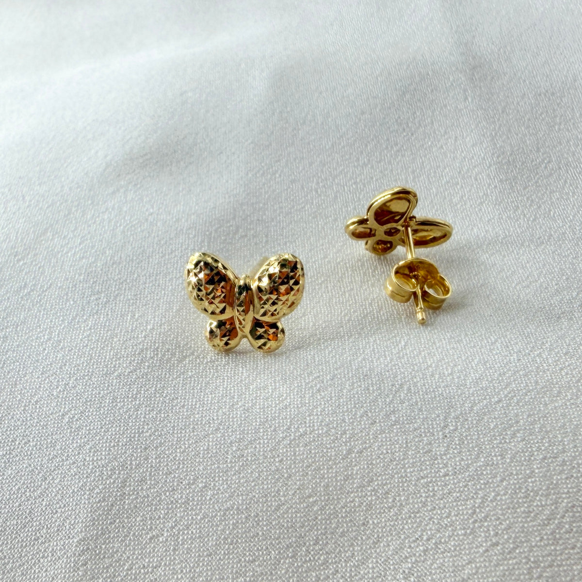 Butterfly Yellow Gold Earrings ER018