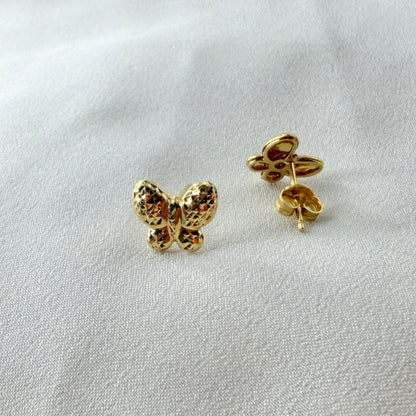 Butterfly Yellow Gold Earrings ER018