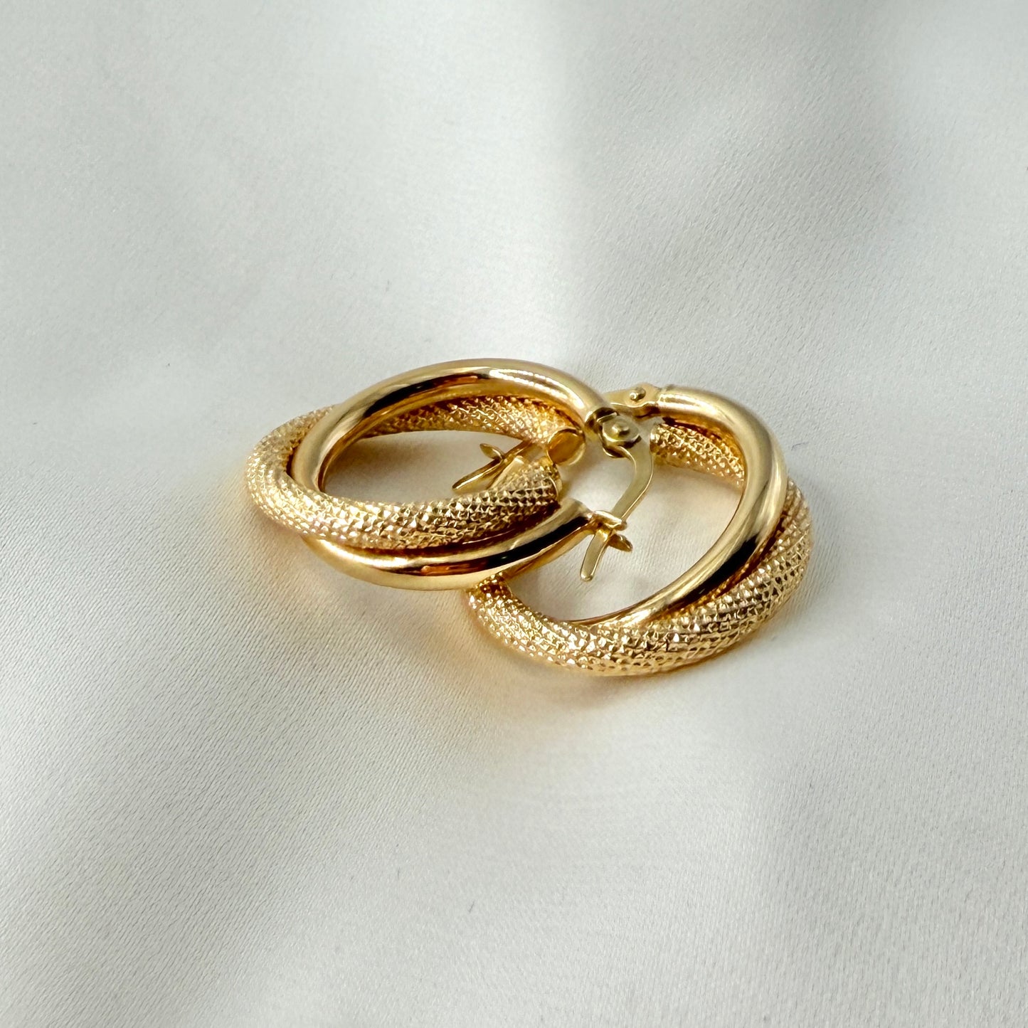 Double Matte/Glossy Hoop Earrings ER011