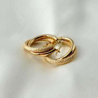 Double Matte/Glossy Hoop Earrings ER011