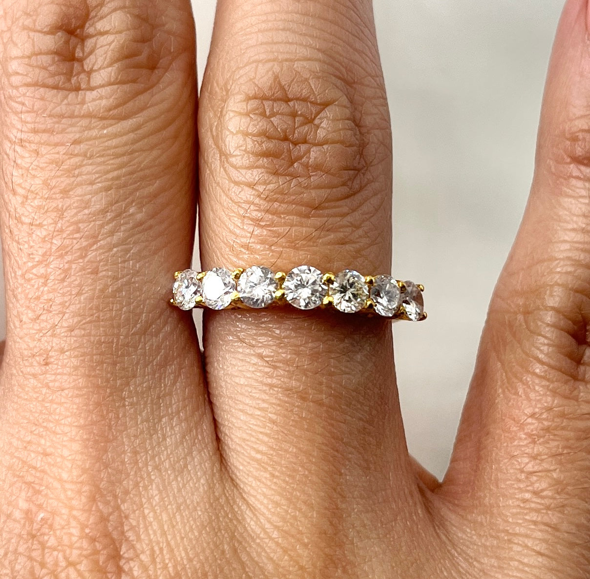 Yellow Gold Half Eternity Ring RG017