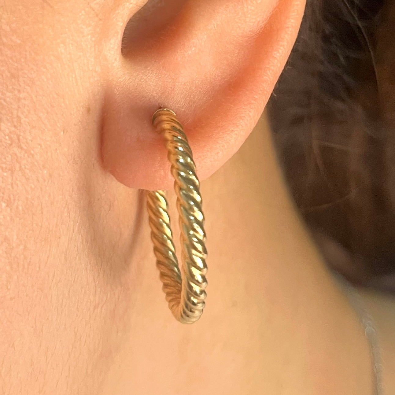 Twisted Rope Hoop Earrings GE004