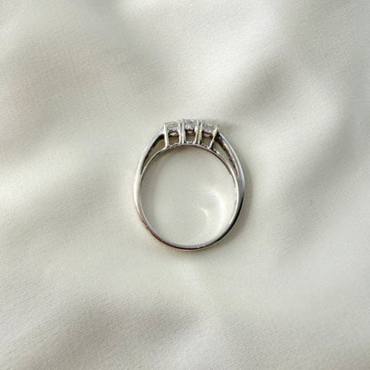 Three Radiant Cut Baguette Diamond Ring RG033