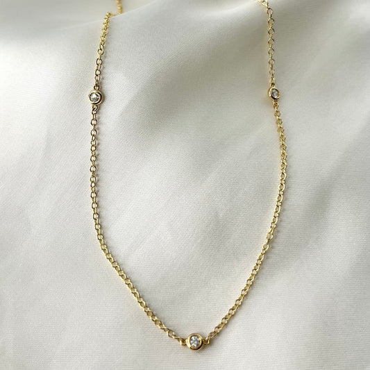 Station Diamond Necklace 24” NL079