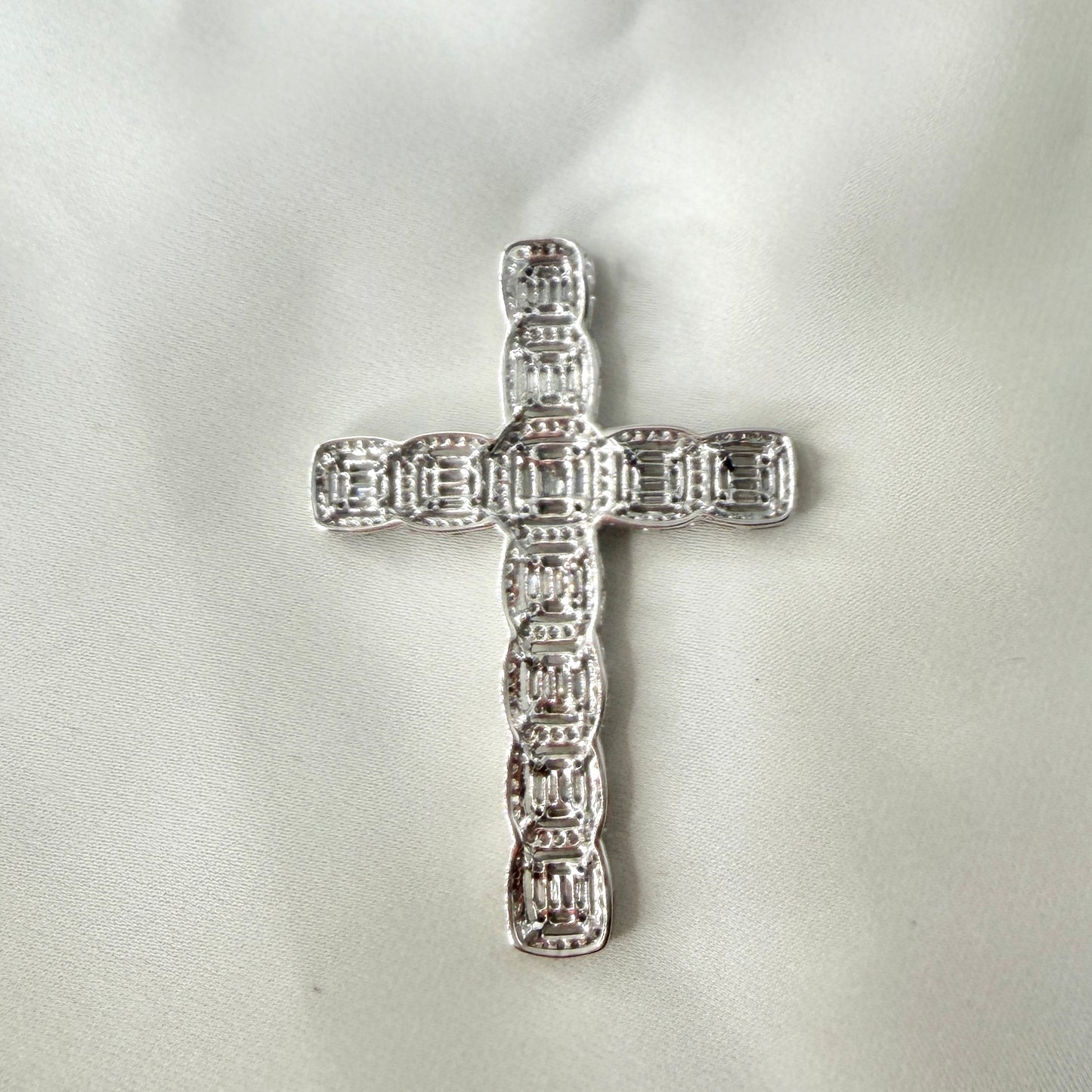 Oversized Cross Baguette Pendant DPD043