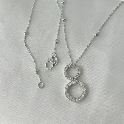 Double Circle Diamond Necklace NL170