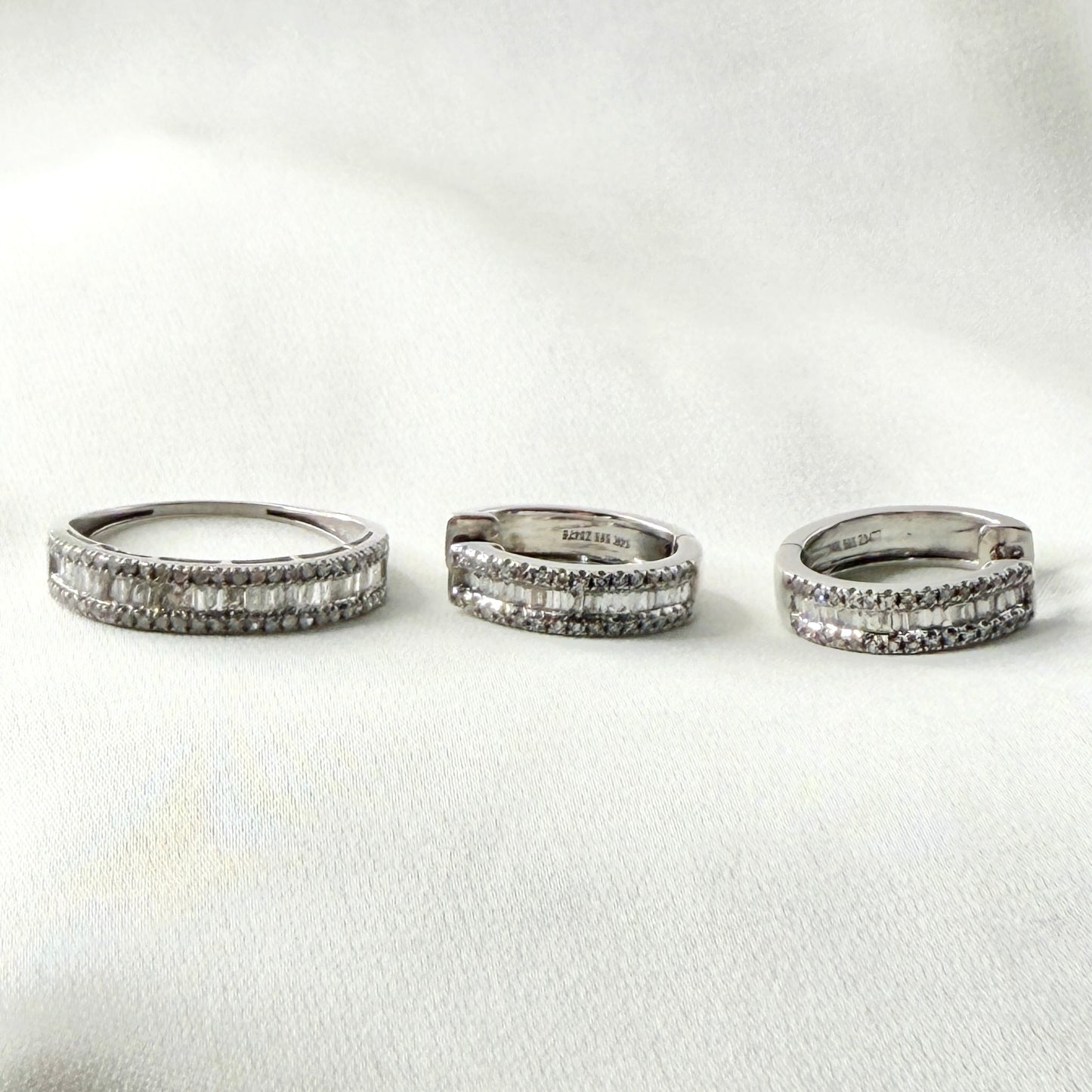 Set Diamond Baguette Creole/Ring ST078