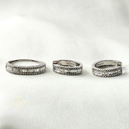 Set Diamond Baguette Creole/Ring ST078