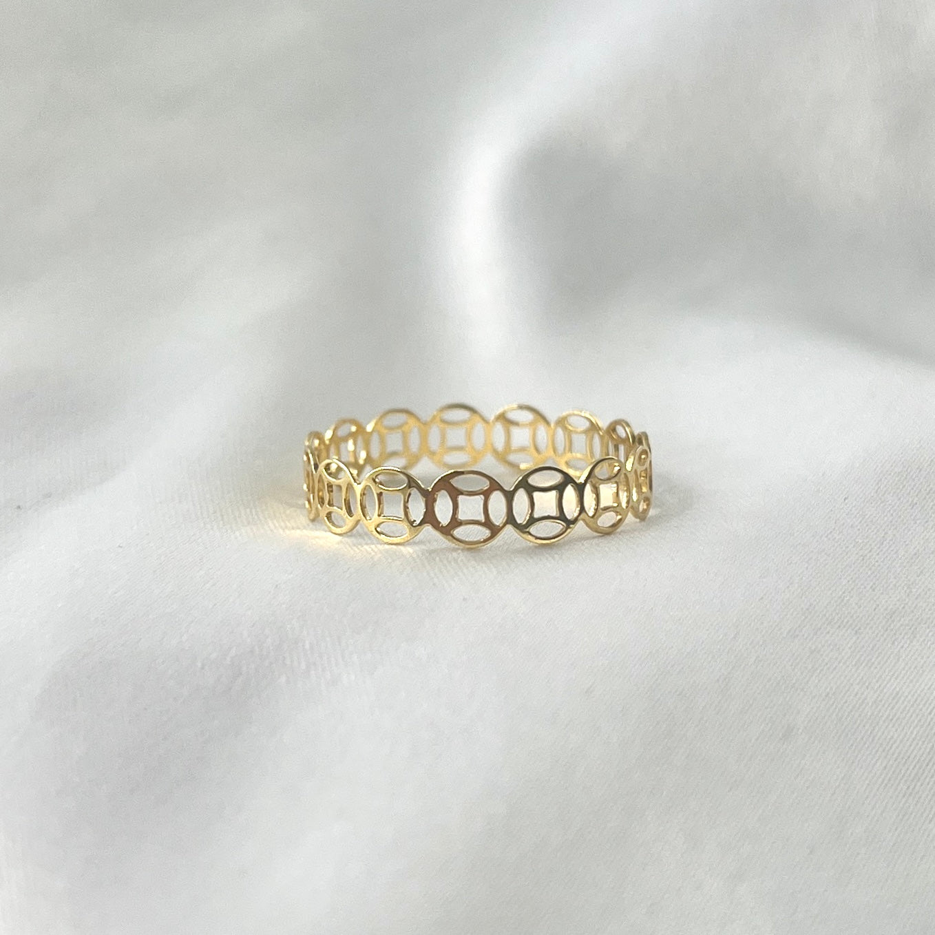 Coin Yellow Gold Ring RG107