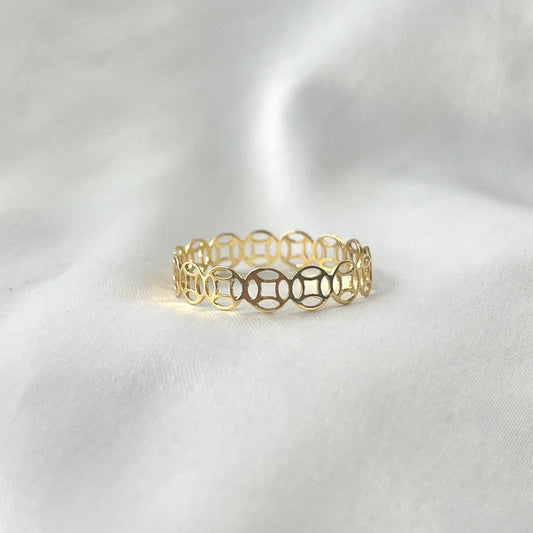 Coin Yellow Gold Ring RG107