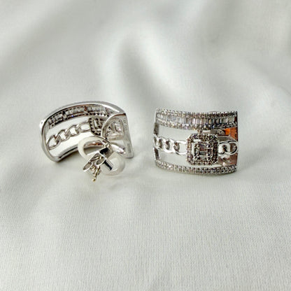 Multi Row Baguette Diamond Earrings DE040