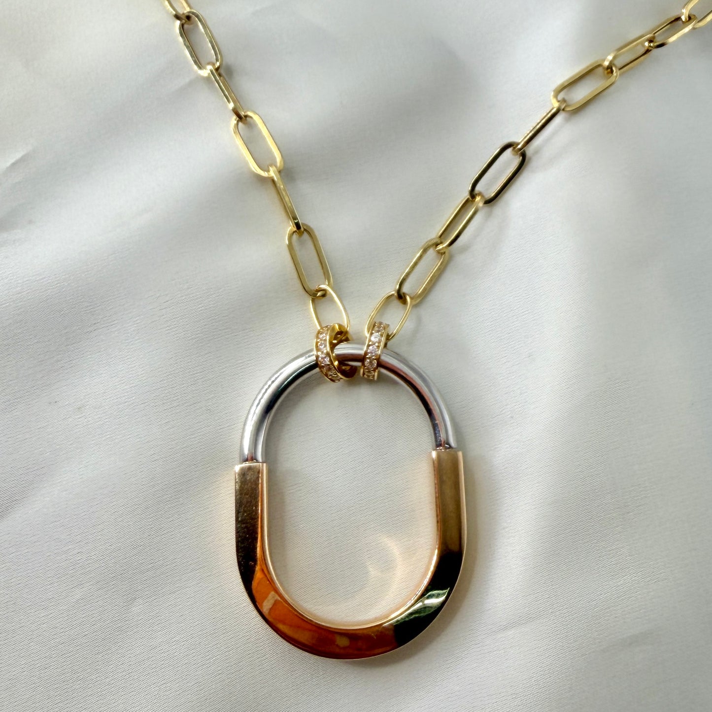 Oversized Carabiner Paperclip Necklace NL200