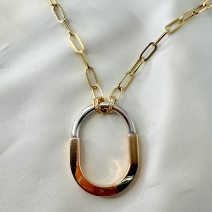 Oversized Carabiner Paperclip Necklace NL200