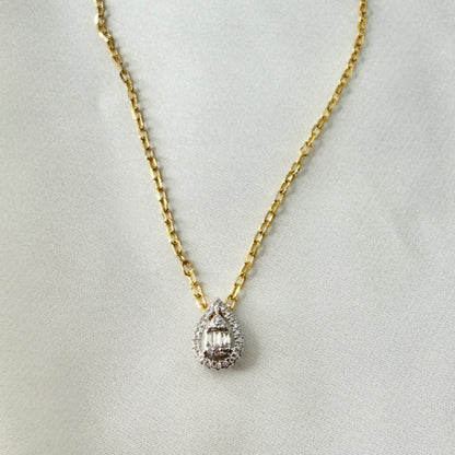 Pear Illusion Diamond Necklace NL219