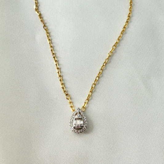 Pear Illusion Diamond Necklace NL219
