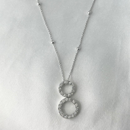 Double Circle Diamond Necklace NL170