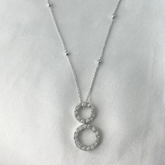 Double Circle Diamond Necklace NL170