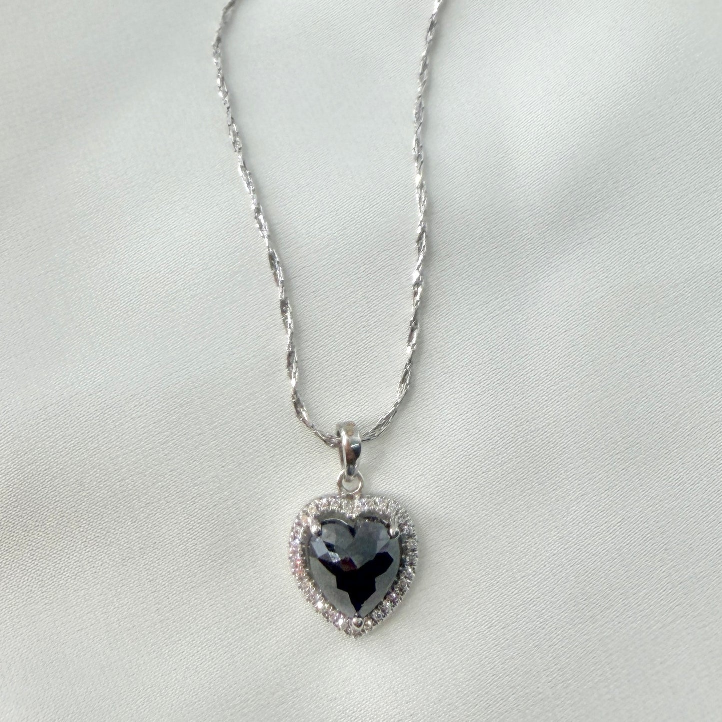 Heart Black Diamond Necklace NL208