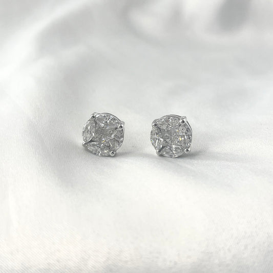 Illusion Earrings 4CT Face ER163