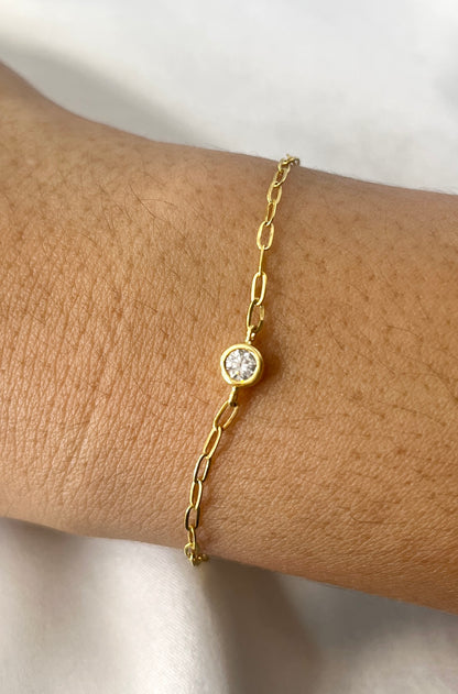 Solo Diamond Paperclip Bracelet BR105