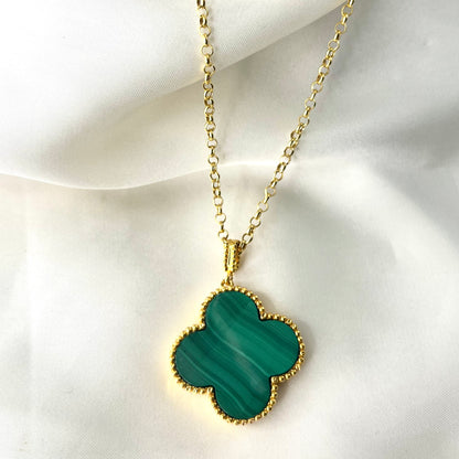 Reversible Enamel Clover Necklace NL091