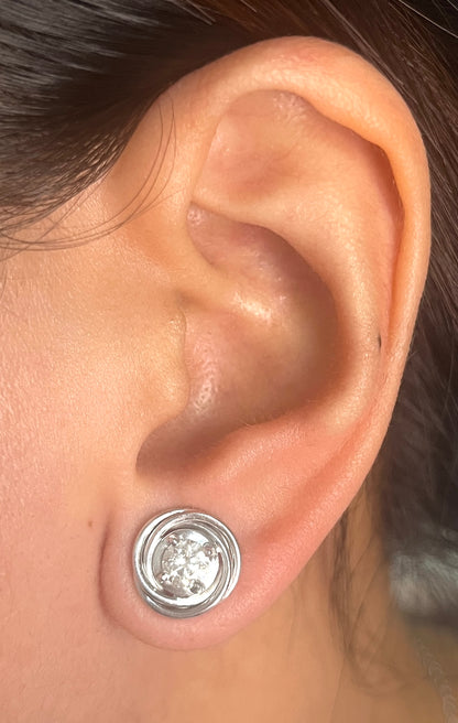 Swirl Solo Diamond Earrings DE013