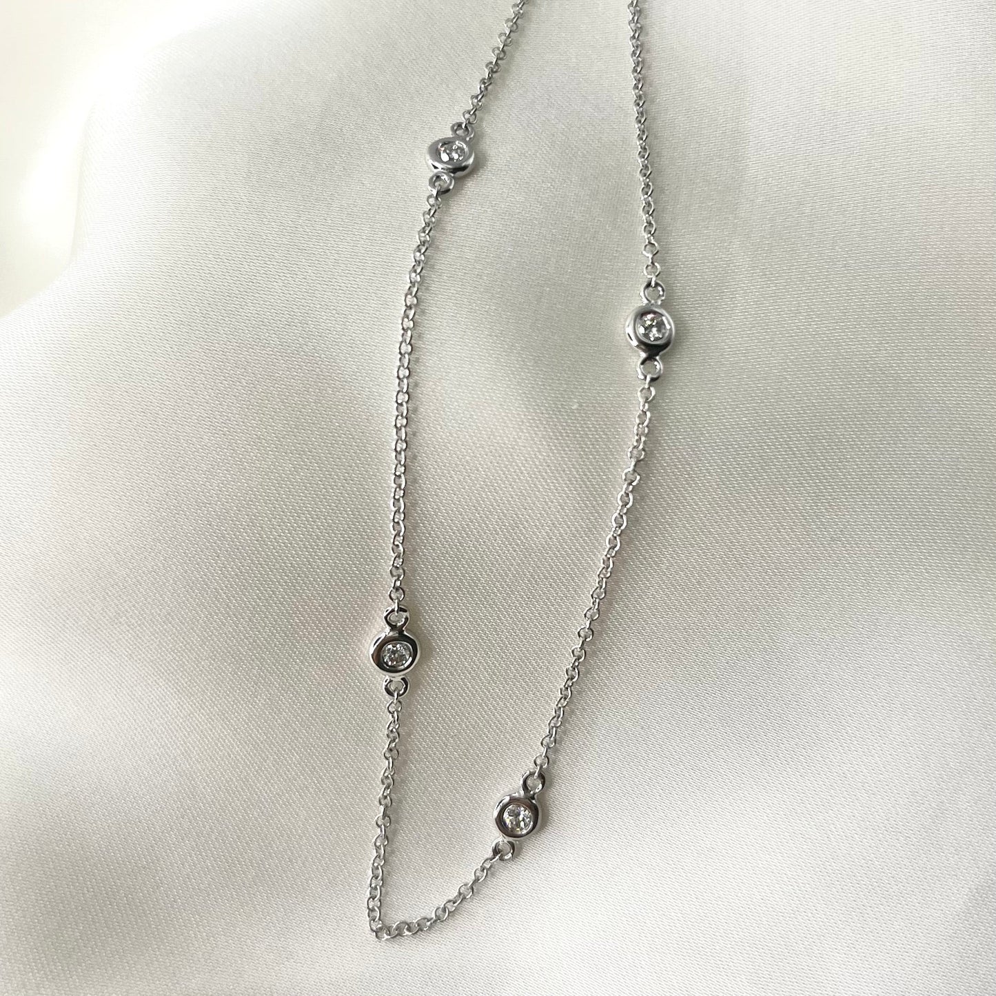 Station Diamond Necklace 16” NL081