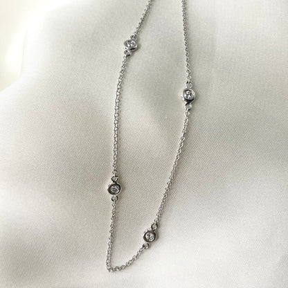 Station Diamond Necklace 16” NL081