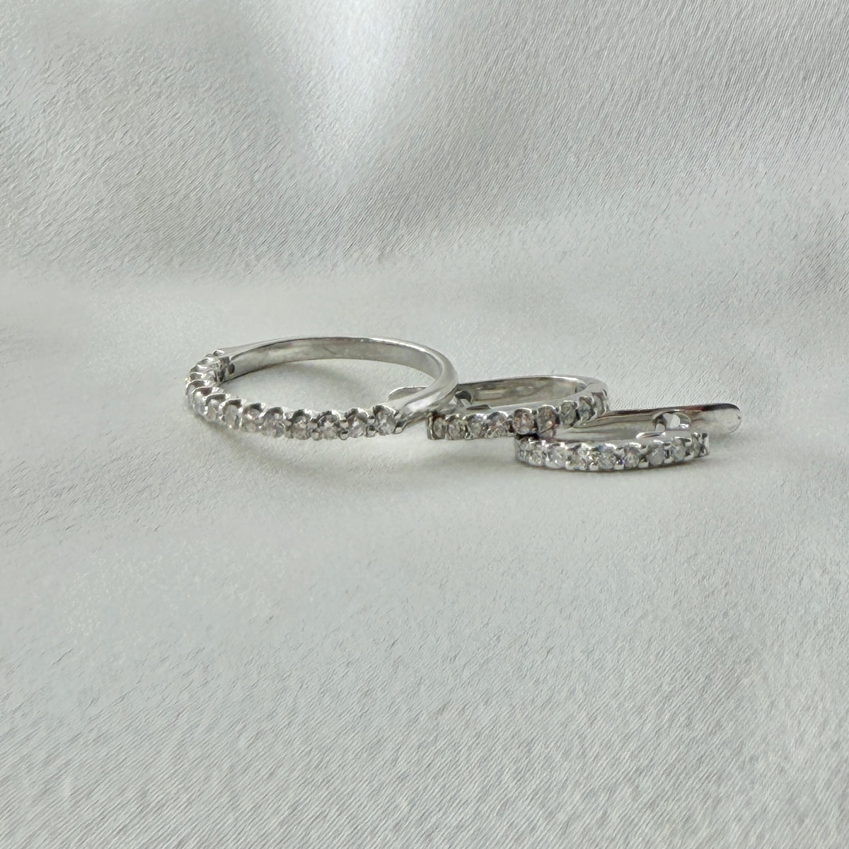 White Gold Creole Set ST081