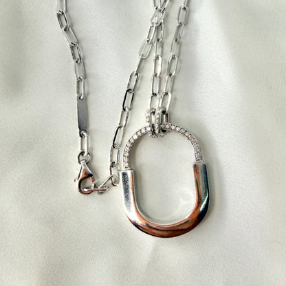 Carabiner Diamond Necklace NL220