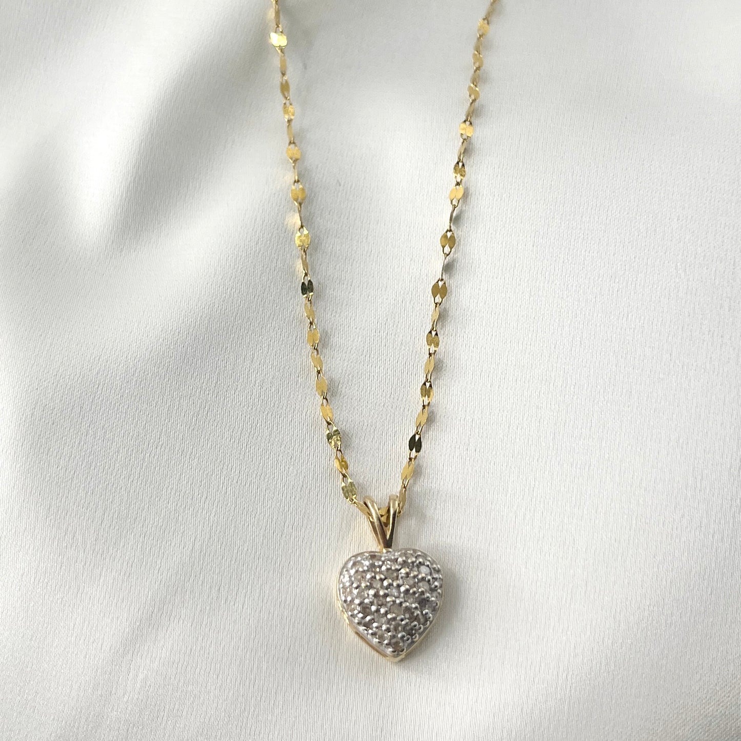 Studded Diamond Heart Necklace NL190