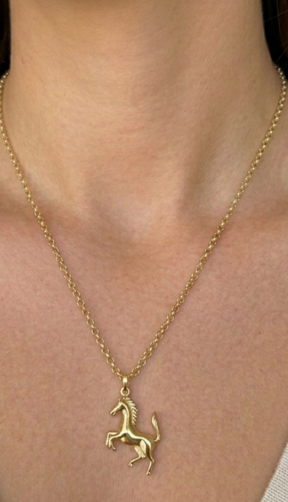 Yellow Gold Horse Necklace NL201